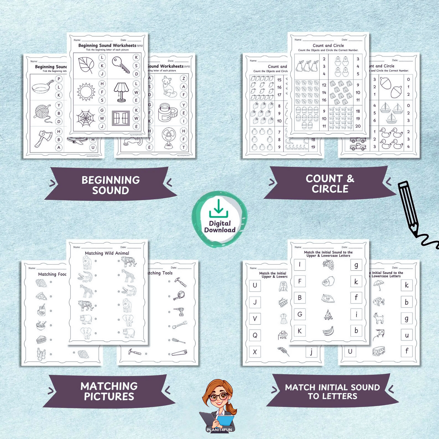 825+ Page Preschool Learning Worksheets Bundle
