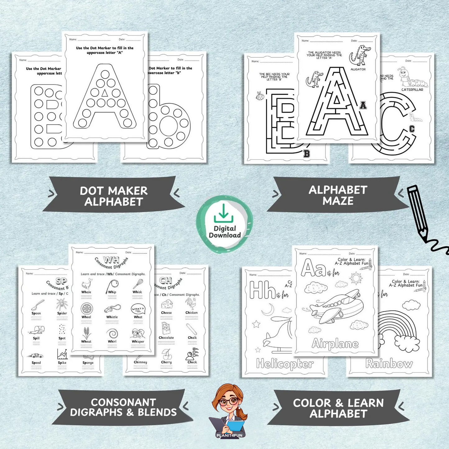 825+ Page Preschool Learning Worksheets Bundle