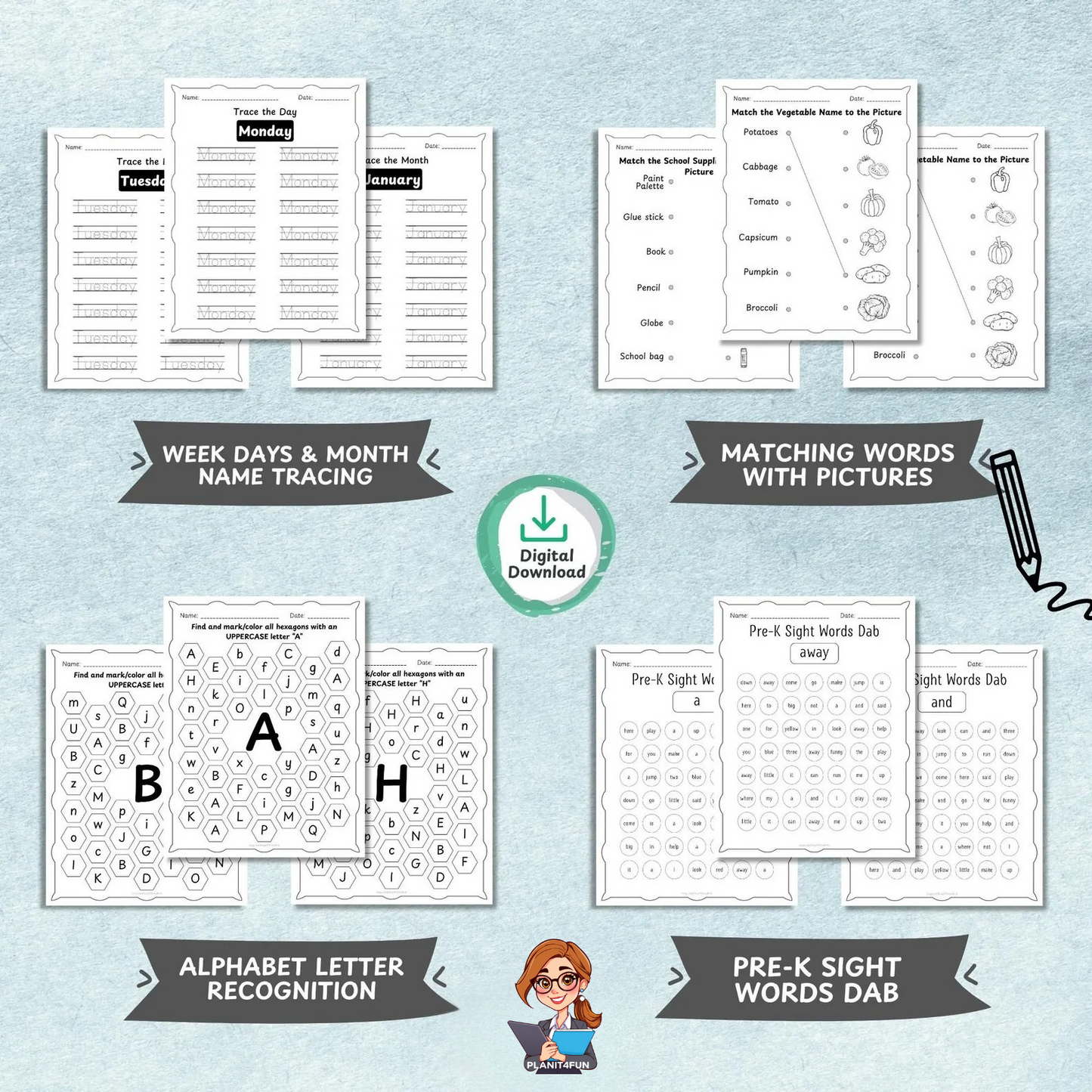 825+ Page Preschool Learning Worksheets Bundle