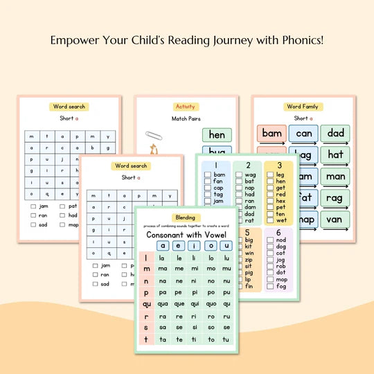 Phonics Practice for Beginners | CVC Words & High-Frequency Sight Words | Fun Reading Activities for Kids | Early Learning & Kindergarten Workbook