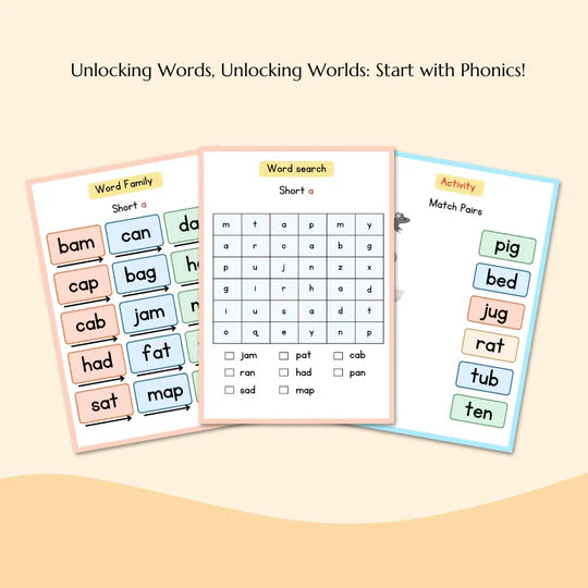 Phonics Practice for Beginners | CVC Words & High-Frequency Sight Words | Fun Reading Activities for Kids | Early Learning & Kindergarten Workbook