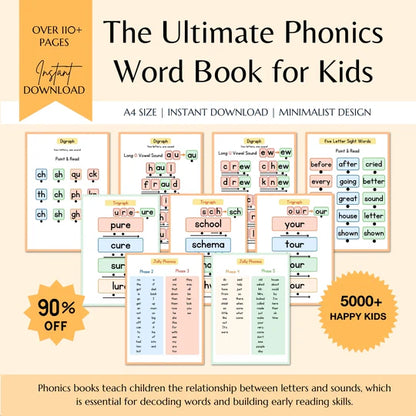 Phonics Practice for Beginners | CVC Words & High-Frequency Sight Words | Fun Reading Activities for Kids | Early Learning & Kindergarten Workbook