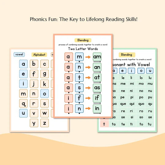Phonics Practice for Beginners | CVC Words & High-Frequency Sight Words | Fun Reading Activities for Kids | Early Learning & Kindergarten Workbook